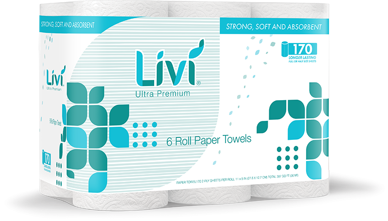 LIVI Ultra Premium 6 Roll Paper Towel Design Rendering F 9 3