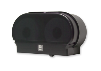 D RD0321 02 Black Translucent on Black Body two roll Standard Bath Tissue Dispenser